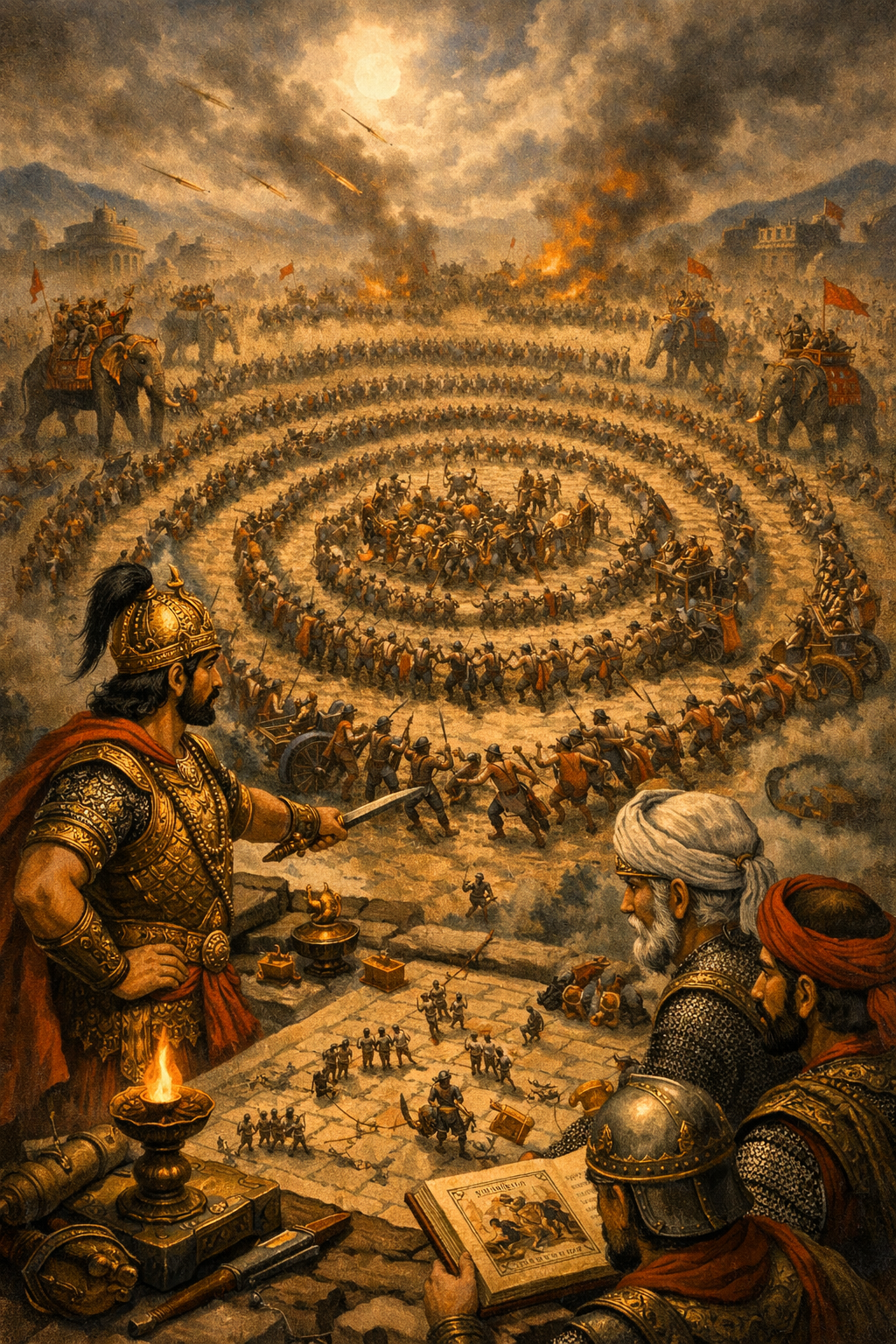 Circular battle formation inspired artwork