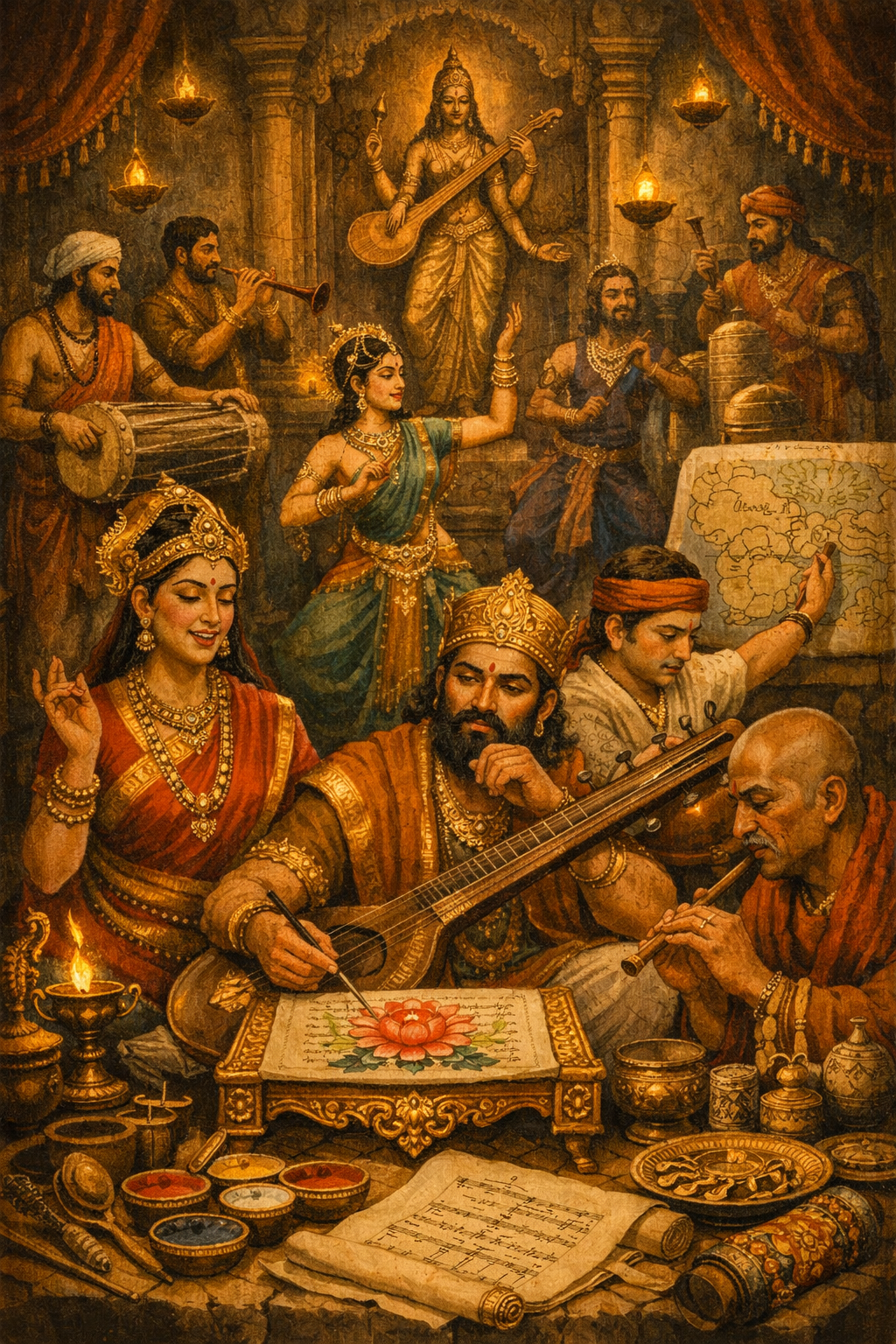 Indian music and dance inspired artwork