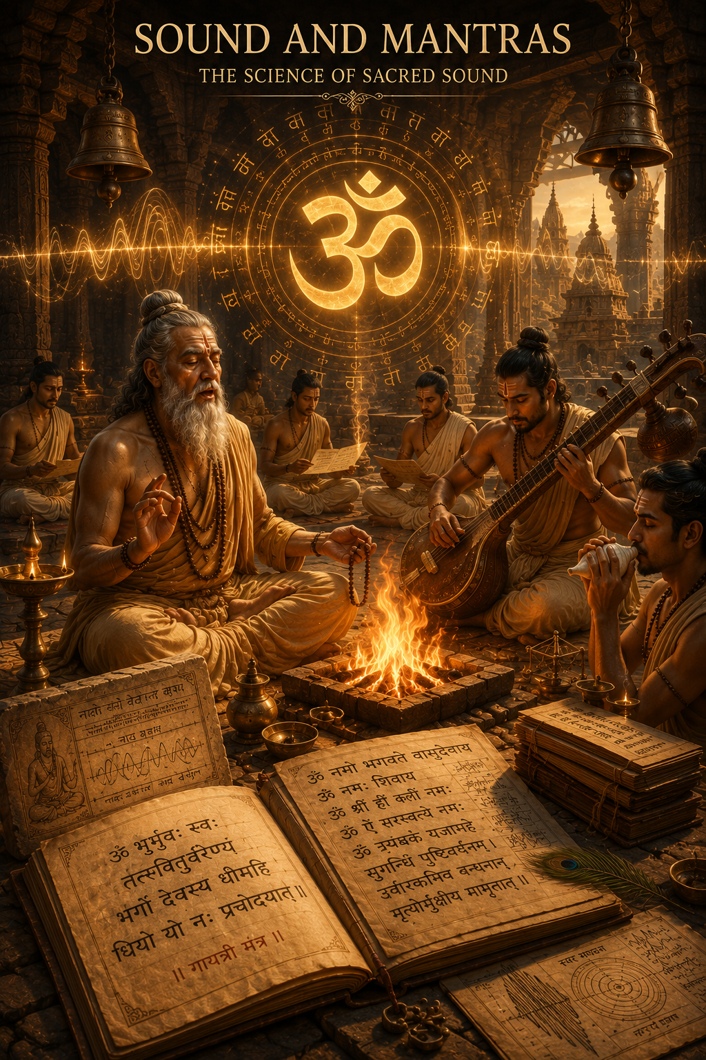 Sound waves and mantra inspired visual
