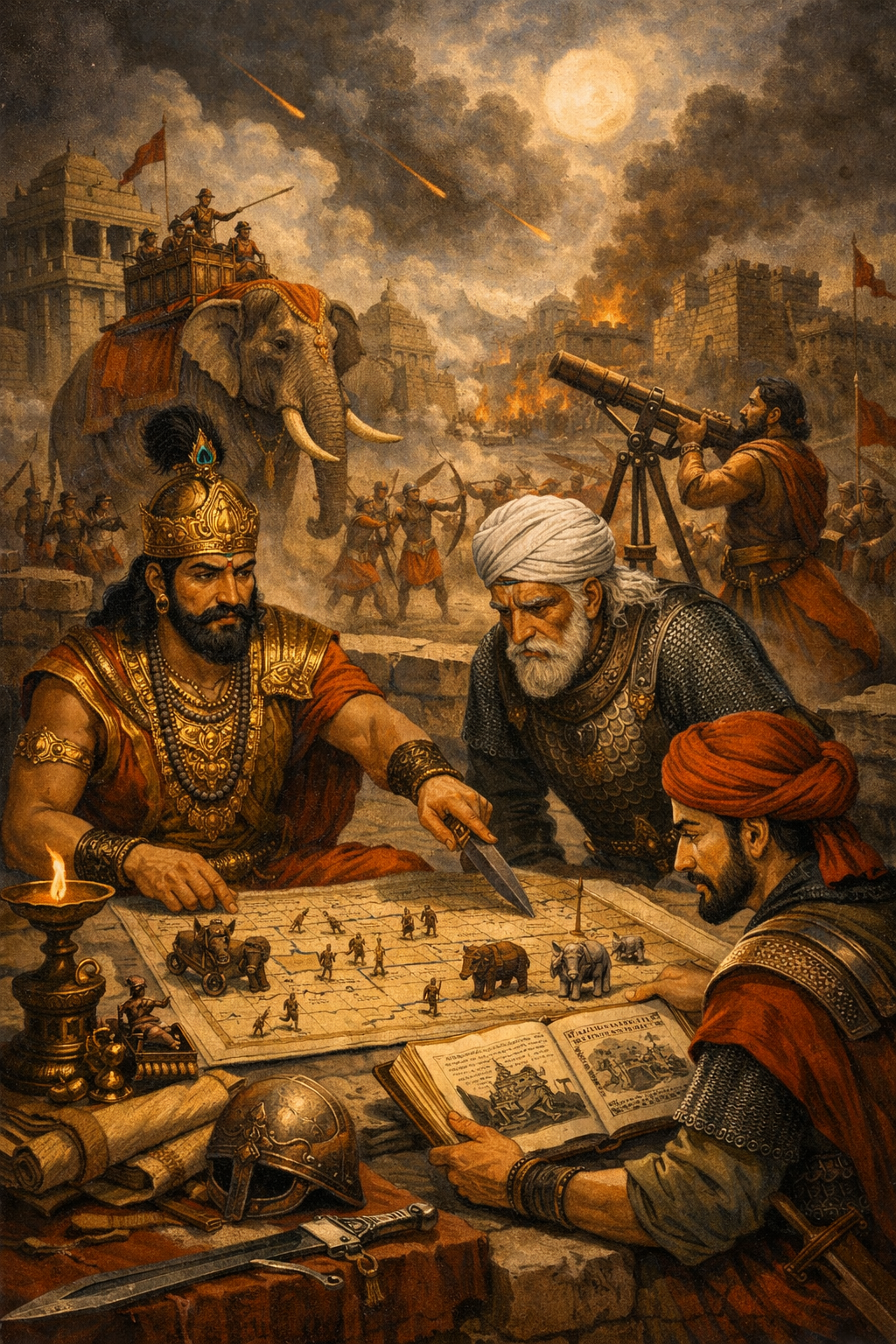 Traditional warrior imagery for warfare and strategy